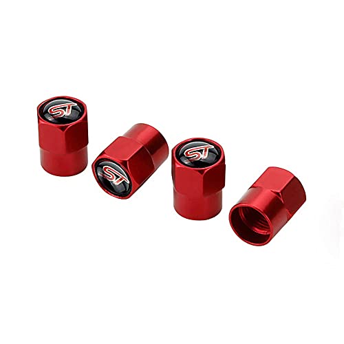 GO-OPP GO-UPP 4Pcs ST Logo Metal Car Wheel Tire Valve Stem Caps for Ford ST Focus Mondeo kuga Fiesta ecosport s-max Edge Mustang Transit Taurus f150 Exploror Decorative Accessory, Red - Image 4