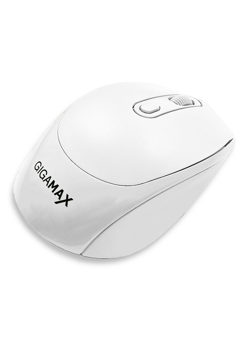 Gigamax - Wireless Desk office Mouse, G-1400, 1600 DPI Wired/Wireless Functional Mouse with 3 Modes Connectivity, Bluetooth and 2.4G Wireless, 4 Macro Buttons, Long Lasting Rechargeable Battery Capacity and for PC/Mac/Laptop , white - Image 1