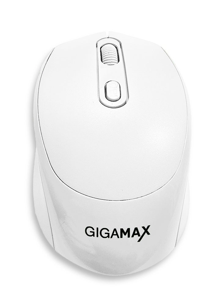 Gigamax - Wireless Desk office Mouse, G-1400, 1600 DPI Wired/Wireless Functional Mouse with 3 Modes Connectivity, Bluetooth and 2.4G Wireless, 4 Macro Buttons, Long Lasting Rechargeable Battery Capacity and for PC/Mac/Laptop , white - Image 1