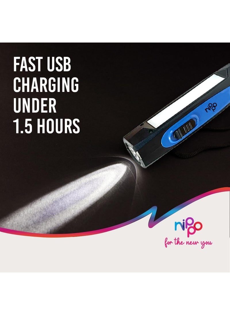 Nippo Nippo Spark Rechargeable 1W LED Torch with 15 W Side Light 600 mah Lithiumion Battery with 15 hrs Back up B Type Blue  - Image 3