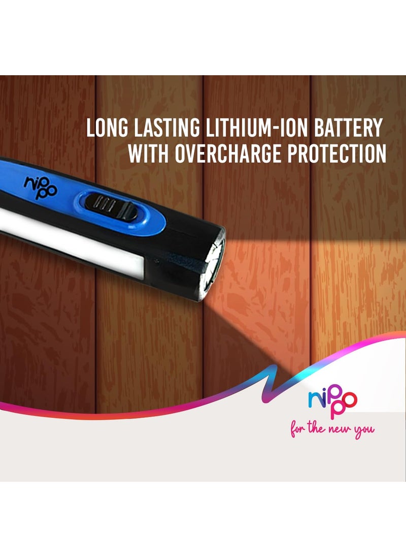 Nippo Nippo Spark Rechargeable 1W LED Torch with 15 W Side Light 600 mah Lithiumion Battery with 15 hrs Back up B Type Blue  - Image 4