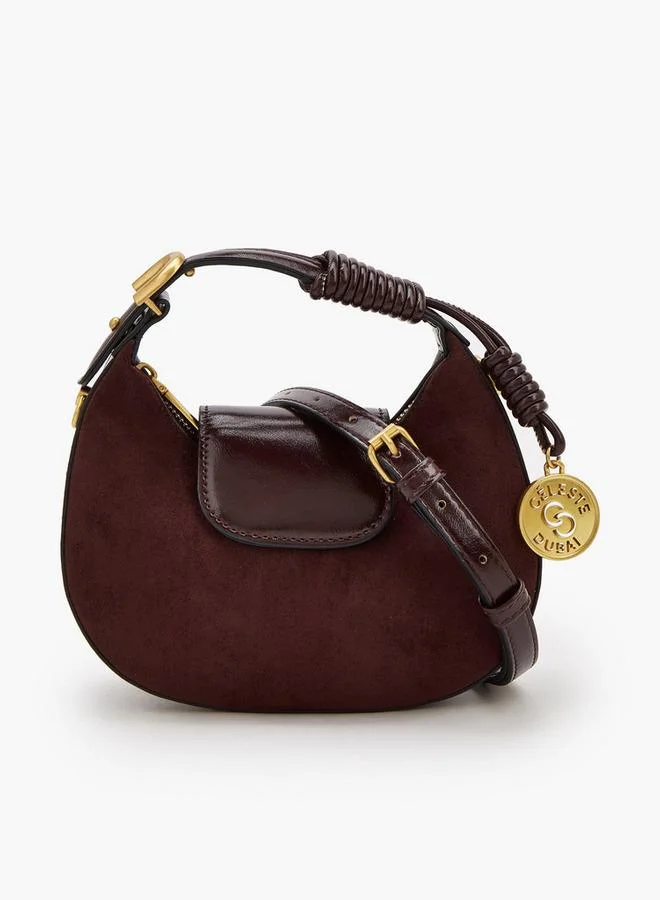 Suede Crossbody Bag With Rope Detail