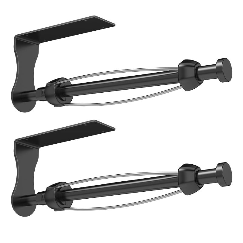 SetSail Paper Towel Holder Under Cabinet Easy Tear Wall Mount Self-Adhesive or Drilled for Kitchen Bathroom Black 2 Packs - Image 1