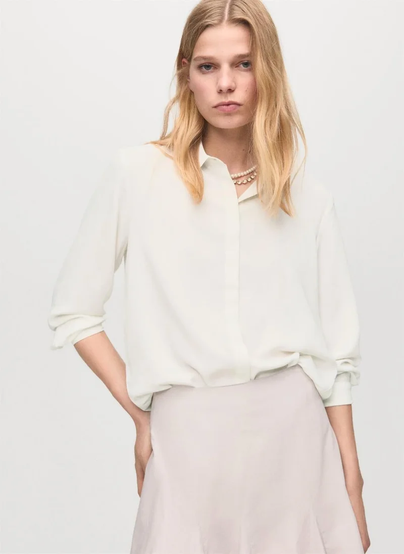 MANGO Fluid long-sleeved blouse