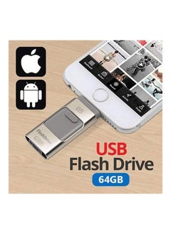 NIBEMINENT 3-in-1 U-Disk USB Flash Drive 64 Gb Grey  - Image 2