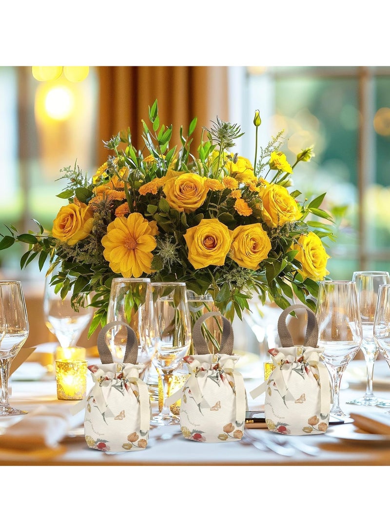 عام **8 أكياس هدايا زهرية صغيرة بمقابض، أكياس قماشية بأربطة، أكياس حلوى ووجبات خفيفة، أكياس مجوهرات الزفاف، هدايا حفلات أعياد الميلاد.** - Image 4