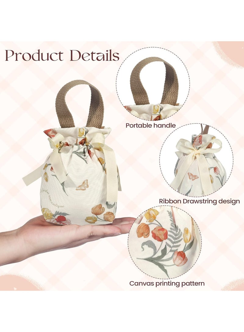 عام **8 أكياس هدايا زهرية صغيرة بمقابض، أكياس قماشية بأربطة، أكياس حلوى ووجبات خفيفة، أكياس مجوهرات الزفاف، هدايا حفلات أعياد الميلاد.** - Image 3