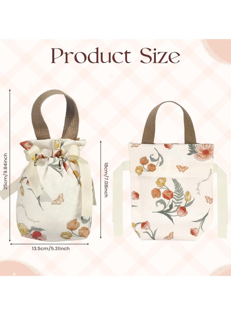 عام **8 أكياس هدايا زهرية صغيرة بمقابض، أكياس قماشية بأربطة، أكياس حلوى ووجبات خفيفة، أكياس مجوهرات الزفاف، هدايا حفلات أعياد الميلاد.** - Image 2