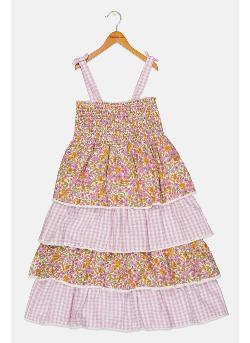 Nicole Miller - Kids Girl Floral Layered Dress, Pink Combo - Image 1