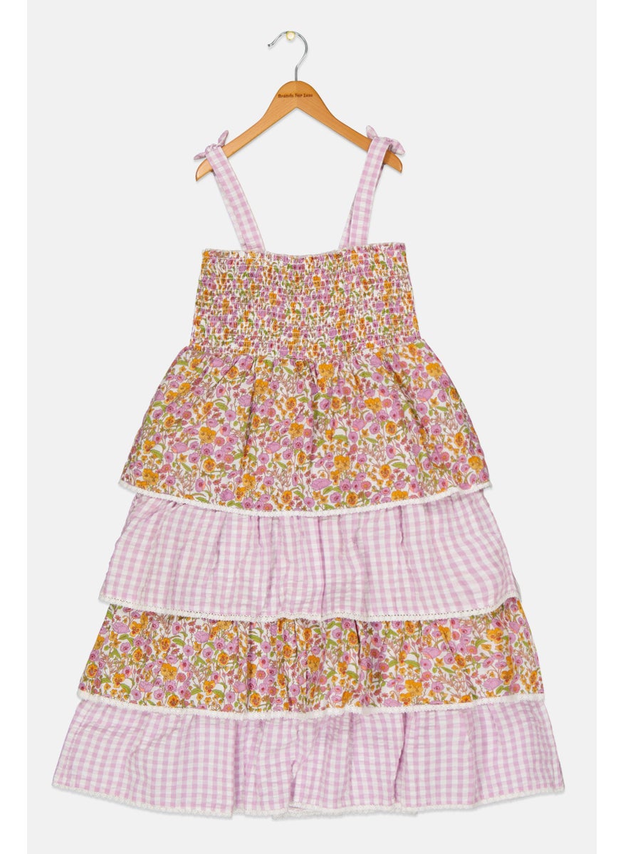 Nicole Miller - Kids Girl Floral Layered Dress, Pink Combo - Image 1