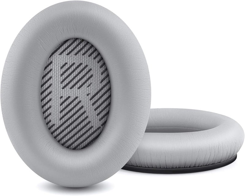 Street27® Earpad Cushions Compatible with Bose QuietComfort 35 (QC35) & Quiet Comfort 35 II (QC35 ii) Headphones, Soft Protein Leather High-Density Noise Cancelling Memory Foam Ear Pads (Silver) - Image 1