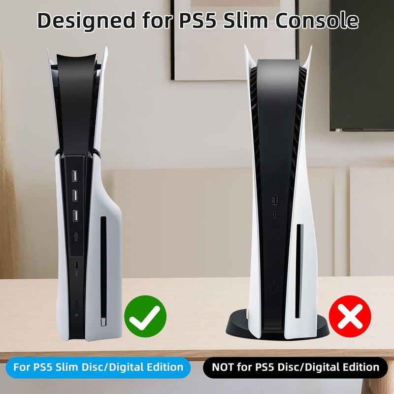 Mcbazel USB Hub for PS5 Slim/PS5 Pro Console Only, 4 Ports 2.0 High-Speed Expansion Hub Charger Adapter Converter for PlayStation 5 Slim/Pro Disc and Digital Edition - Black - Image 4