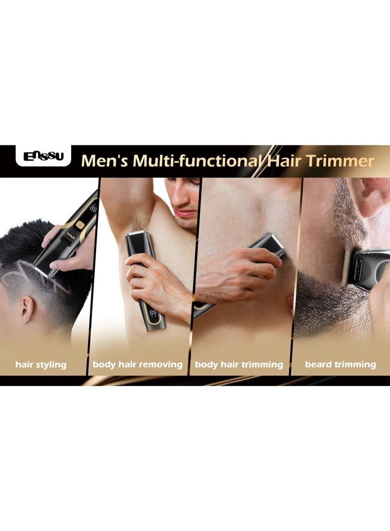 ENSSU IPX7 Whole Body Waterproof Proof, Automatic Vacuum Beard Trimmer for Men – Dual Mode Trimming & Vacuuming, LCD Display, Type-C Rechargeable - Image 5