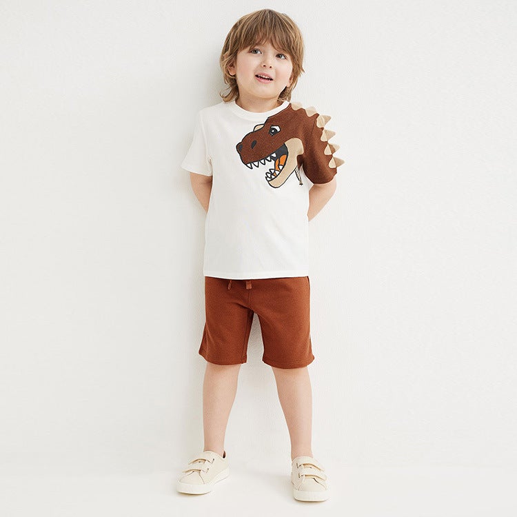 Boys Two-Piece Summer T-Shirt and Pants Set – Short Sleeve Cotton Outfit for Ages 3-8 - Image 1