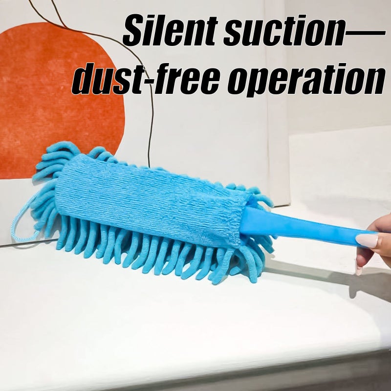 Washable Bright Purple Chenille Duster Detachable Hanging Dry Wet Home Desk Clean - Image 1