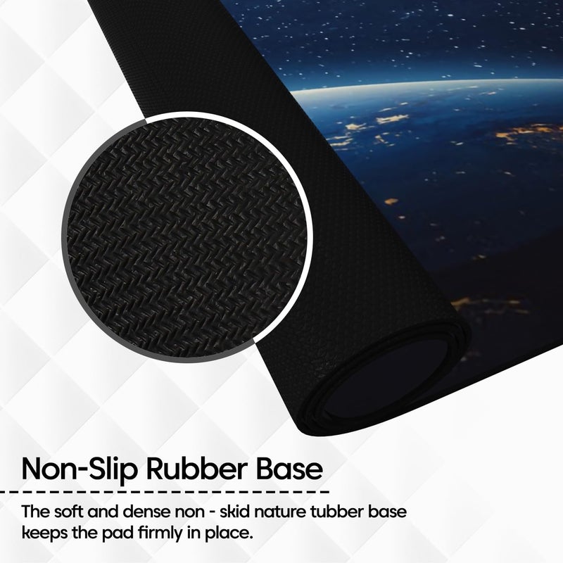 Sounce Large Extended Earth Design Desk Mat for Laptop Keyboard and Mouse Use Water Resistant Anti Slip Surface Non Logo Mouse Pad 800 x 300 mm Ideal for Office Home and Gaming Setup in Black - Image 5