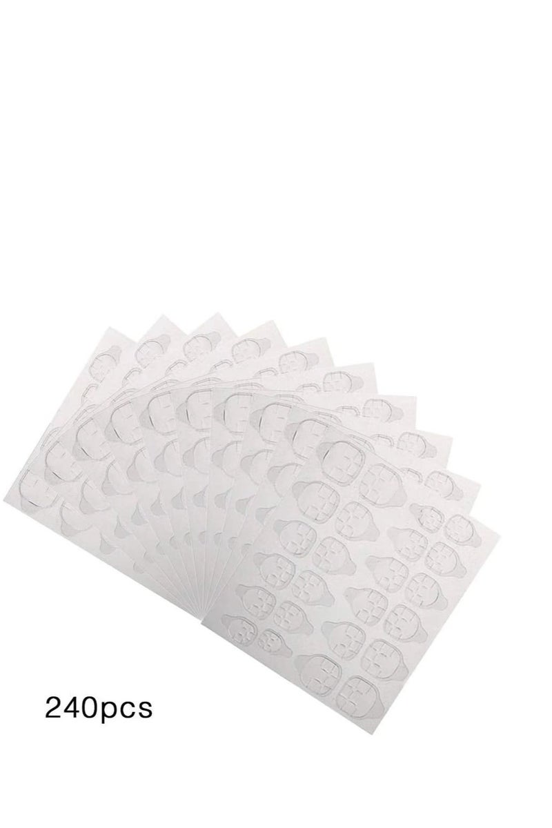 Nail Adhesive - 240 Pieces Transparent Double Sided Self Adhesive Nail Stickers, DIY Nail Art Decoration Fake Nail Special Adhesive Stickers - Image 2