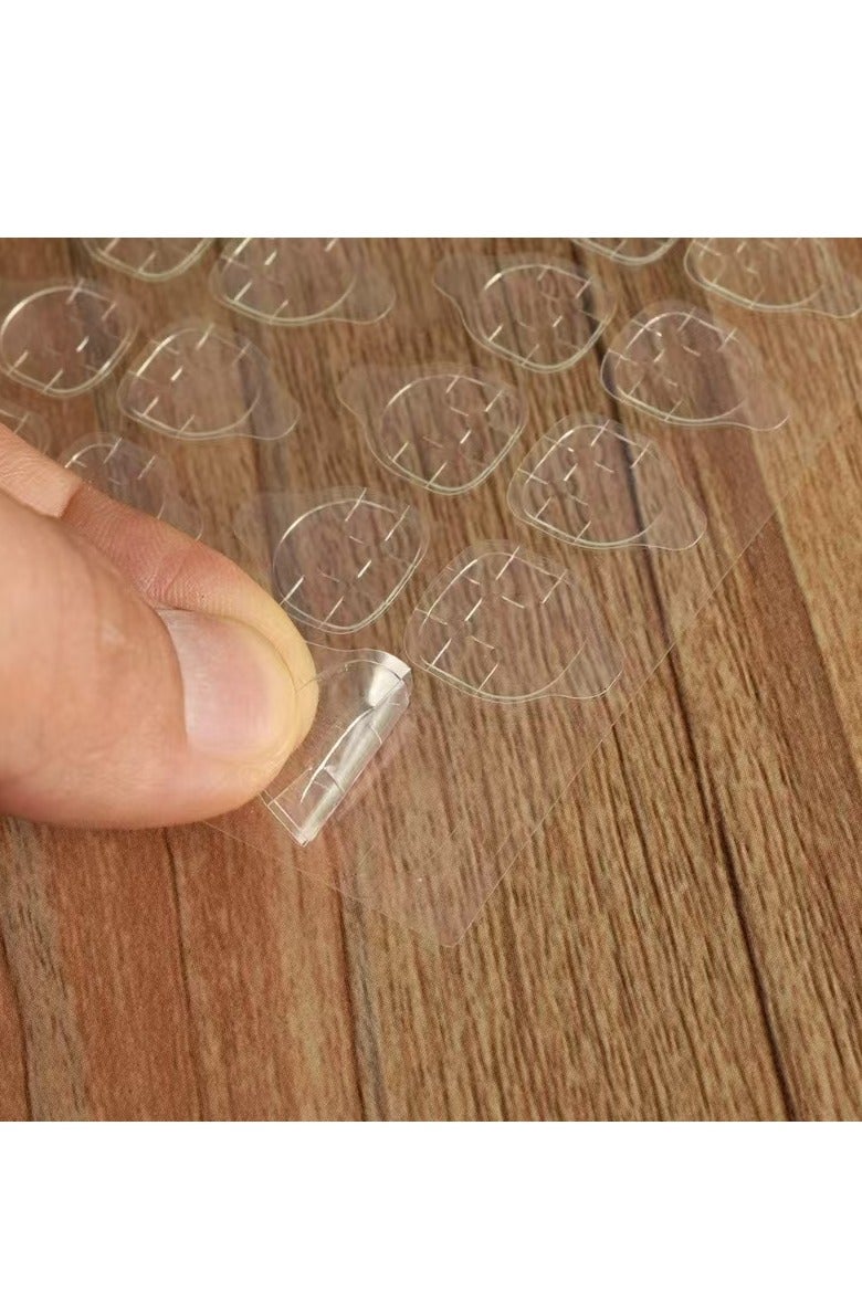 Nail Adhesive - 240 Pieces Transparent Double Sided Self Adhesive Nail Stickers, DIY Nail Art Decoration Fake Nail Special Adhesive Stickers - Image 3