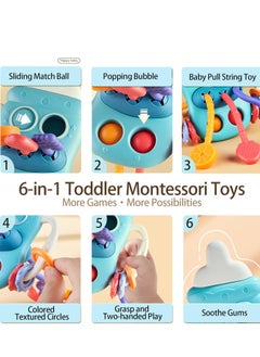 MUMS PLANET Montessori Toys for 1 Year Old, Sensory Toys for Babies 1-3, Food Grade Silicone Pull String Activity Toy, Travel Toys for Babies Boys Girls 1 2 3 Year Old  - Image 3