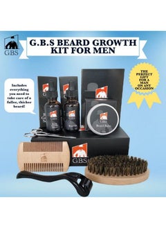 G.B.S Beard Growth Kit For Men Complete Set Includes Beard Oil.25 Mm Roller Serum Balm Scissor Brush Comb And Cloth Bag  - Image 3
