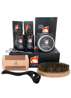G.B.S Beard Growth Kit For Men Complete Set Includes Beard Oil.25 Mm Roller Serum Balm Scissor Brush Comb And Cloth Bag  - Image 2