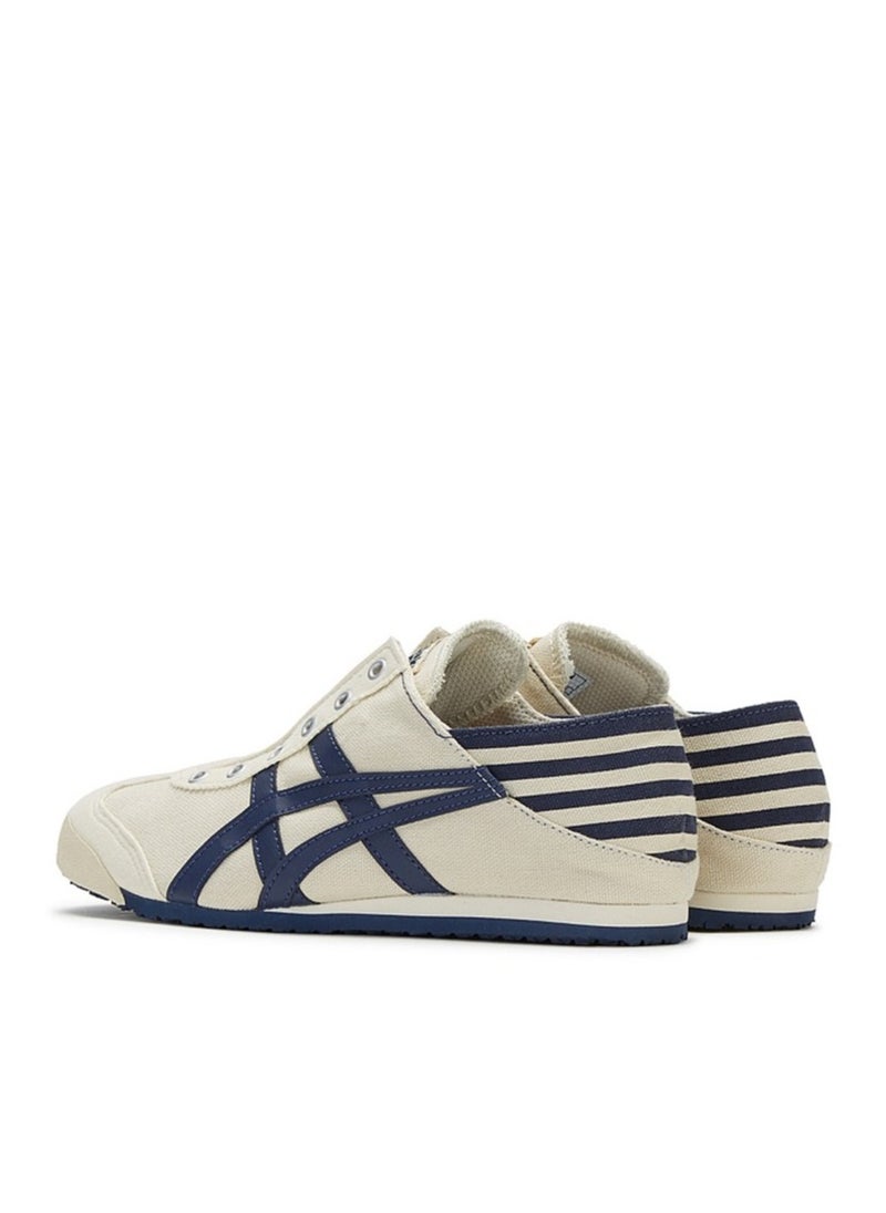Onitsuka Tiger MEXICO 66 Slip-On Canvas Casual Colorblock Sneakers Shoes Beige/Navy Blue  - Image 2