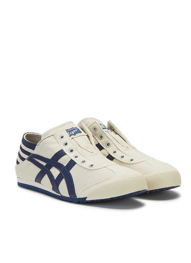 Onitsuka Tiger MEXICO 66 Slip-On Canvas Casual Colorblock Sneakers Shoes Beige/Navy Blue  - Image 3