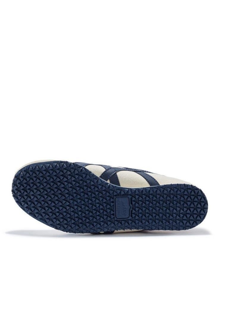 MEXICO 66 Slip-On Canvas Casual Colorblock Sneakers Shoes Beige/Navy Blue