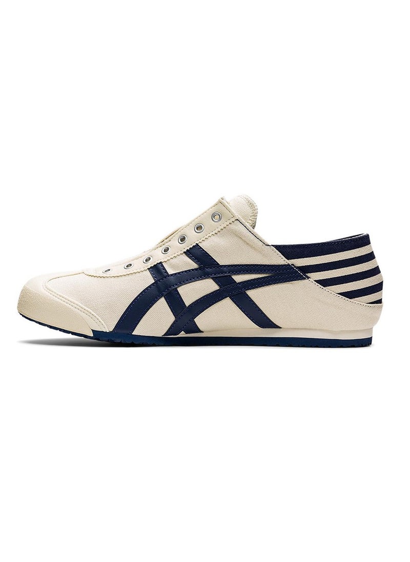 Onitsuka Tiger - MEXICO 66 Slip-On Canvas Casual Colorblock Sneakers Shoes Beige/Navy Blue - Image 1