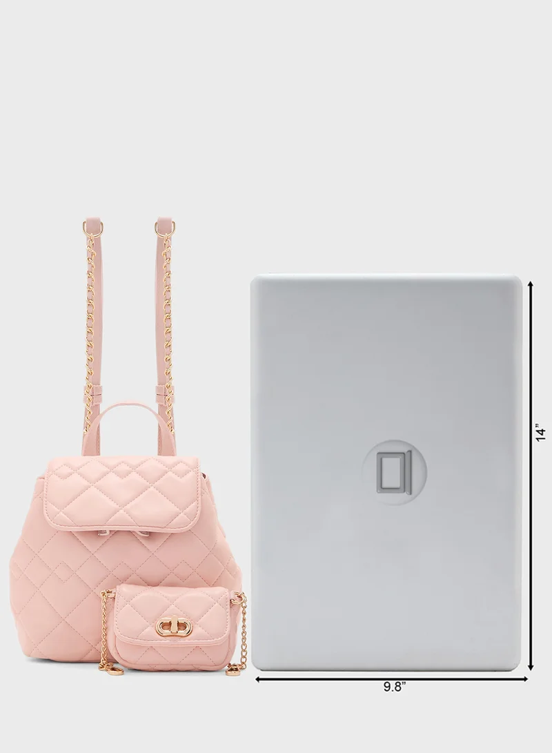 Ginger 3 In 1 Quilted Backpack With Crossbody Pouch
