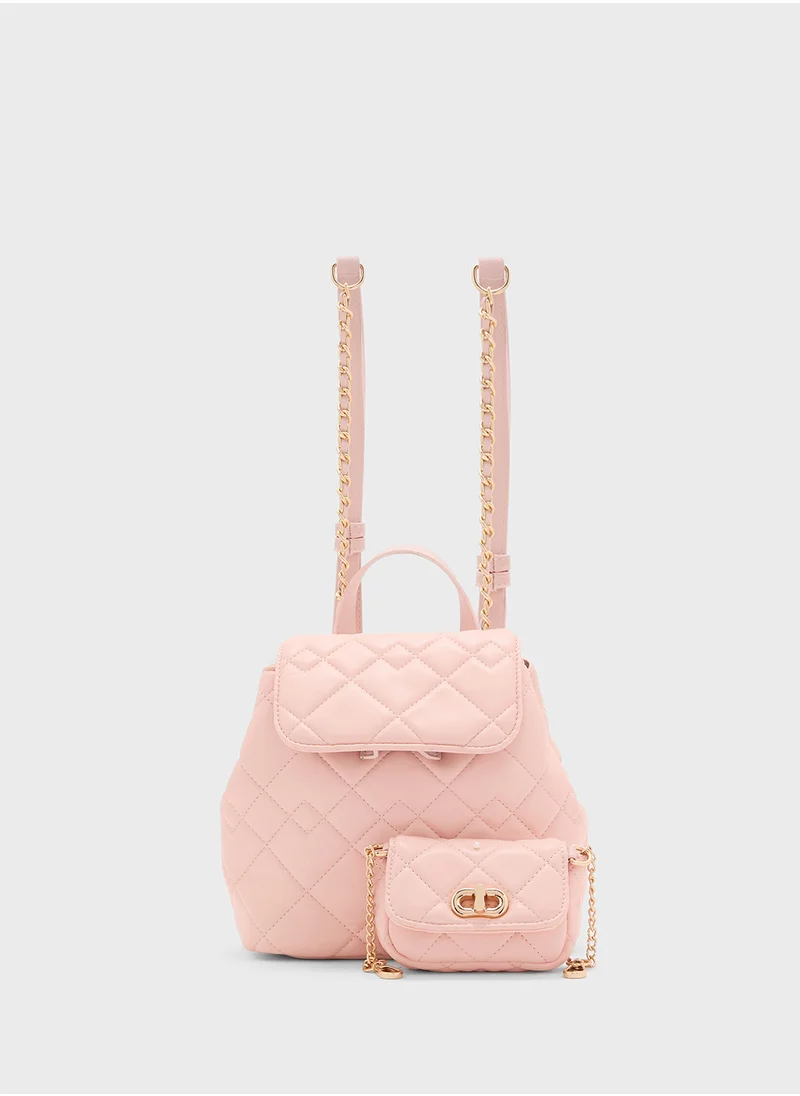 جينجر 3 In 1 Quilted Backpack With Crossbody Pouch