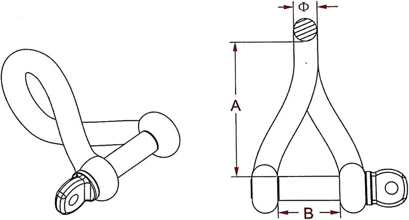 US Stainless Stainless Steel 316 Twist Shackle - Image 4