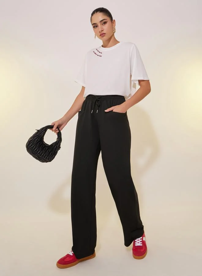 Take Two Take Two Solid Wide Leg Pants with Front Pockets
