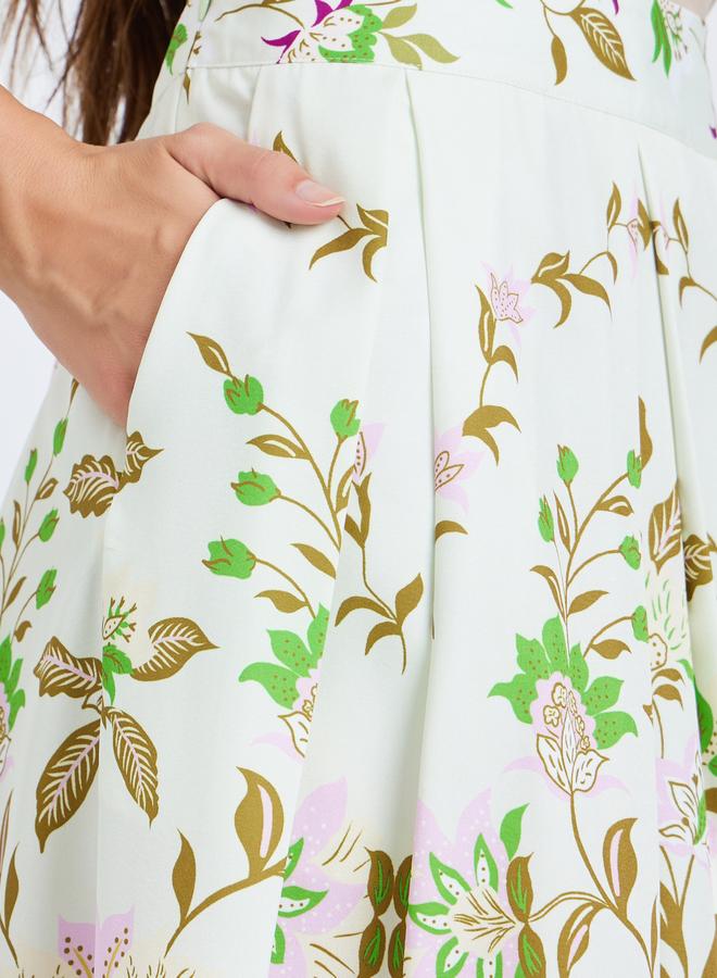 Take Two Women Floral Print A-Line Midi Skirt - Image 3