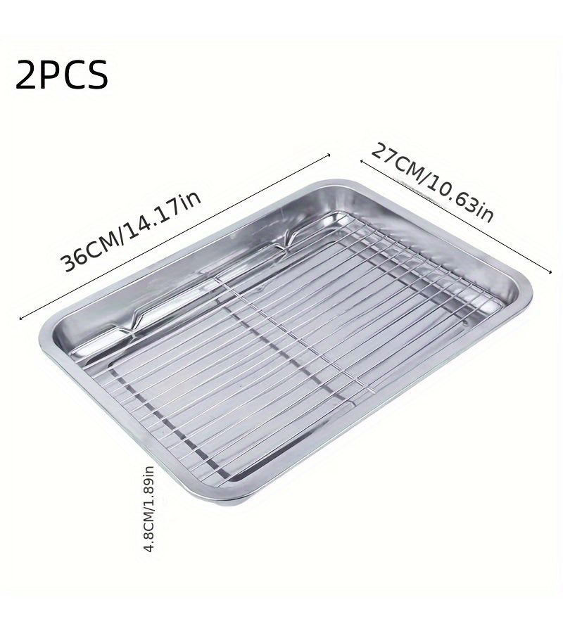 2pcs Stainless Steel Mesh Square Oil Filter Tray Water Drain Plate 60x40 For Kitchen Sink Oven Baking BBQ Grilling - Image 5