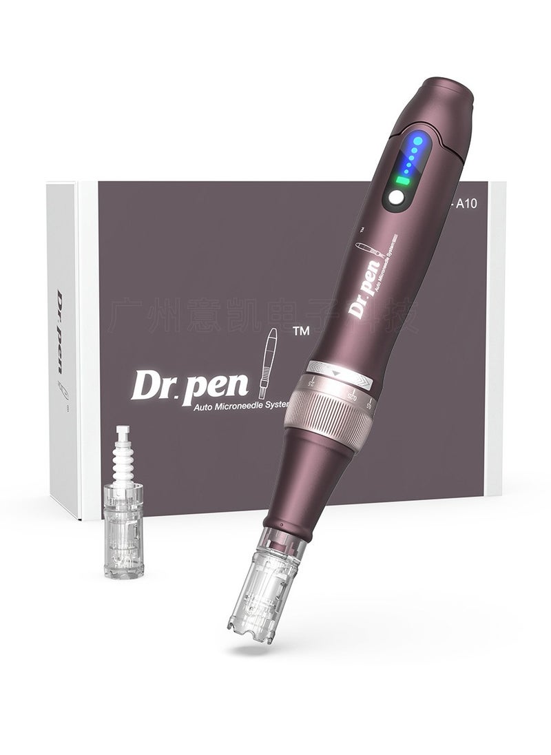 دي آر. بن طقم قلم المايكرونيدلينج الاحترافي Dr. Pen Ultima A10 - أحدث تقنيات المايكرونيدلينج لنمو الشعر واللحية Dermapen - قلم ديرما لاسلكي - قلم رائع للبشرة للوجه والجسم  - Image 1