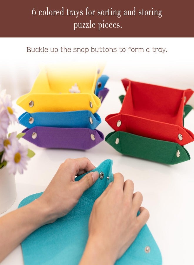 Lavievert Tilting Puzzle Board with 2-in-1 Stand & Cover, Adjustable Plateau Storage with 6 Sorting Trays for Adults & Kids, Portable Jigsaw Puzzle Table with Non-Slip Tabletop for Up to 1000 Pieces - Image 3