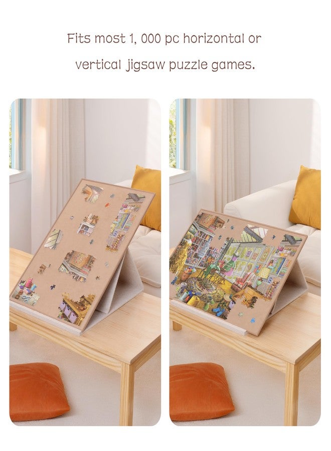 Lavievert Tilting Puzzle Board with 2-in-1 Stand & Cover, Adjustable Plateau Storage with 6 Sorting Trays for Adults & Kids, Portable Jigsaw Puzzle Table with Non-Slip Tabletop for Up to 1000 Pieces - Image 4