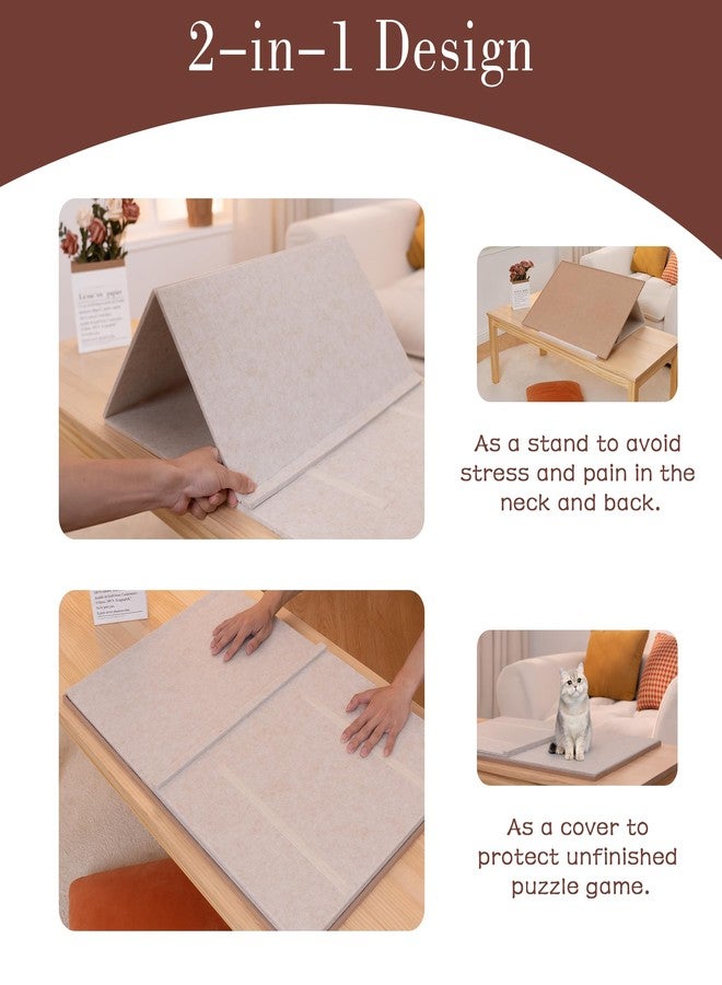 Lavievert Tilting Puzzle Board with 2-in-1 Stand & Cover, Adjustable Plateau Storage with 6 Sorting Trays for Adults & Kids, Portable Jigsaw Puzzle Table with Non-Slip Tabletop for Up to 1000 Pieces - Image 2