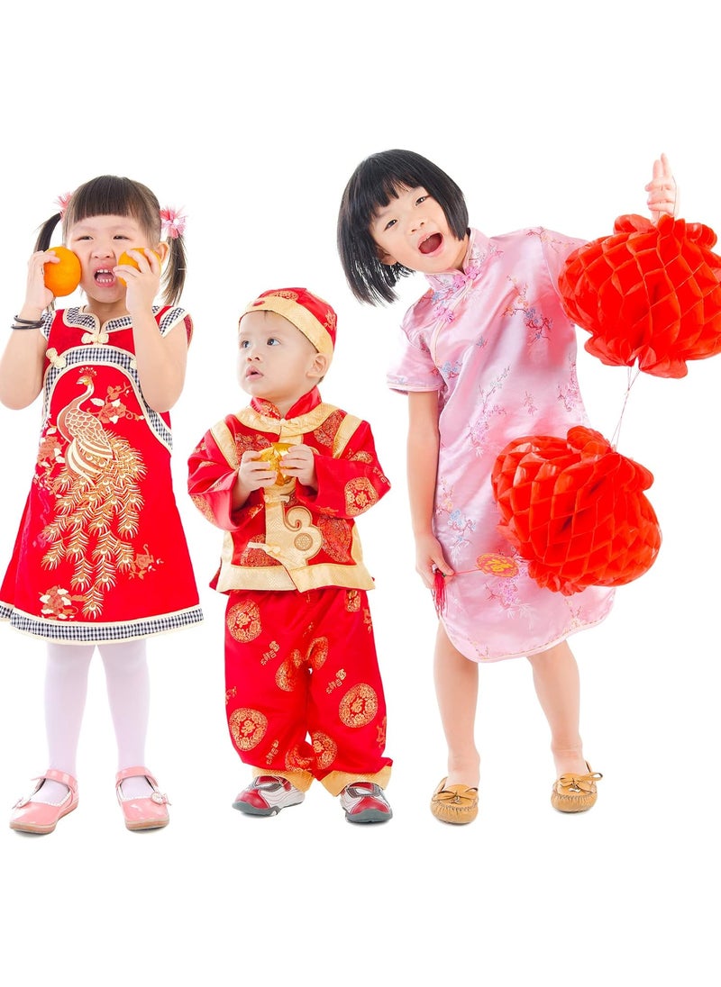 Reginary 56 Pcs Japanese Party Decorations Chinese Paper Lanterns Cherry Blossom 50 Pcs 10 Inch Chinese Red Paper Lanterns 6 Pcs 12 Inch Japanese Cherry Blossom for New Year Spring Festival Wedding  - Image 3
