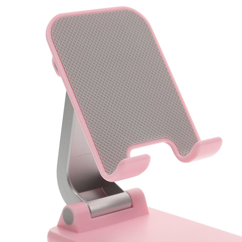 Adjustable Foldable Telescopic Phone Stand Pink Portable Desktop Holder Home Office - Image 4