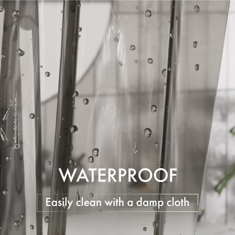 AmazerBath Transparent Black Shower Curtain Liner, 72x72 Shower Liner, Lightweight Plastic Shower Curtain Liners, Cute Waterproof Shower Liner for Bathroom with 3 Magnets and 12 Grommet Holes - Image 4