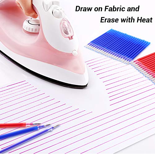 WedFeir Heat Erasable Fabric Marking Pens with 28 Refills for Tailors Sewing, and Quilting Dressmaking, 4 Colors Heat Erase Pens for Fabrics. - Image 2