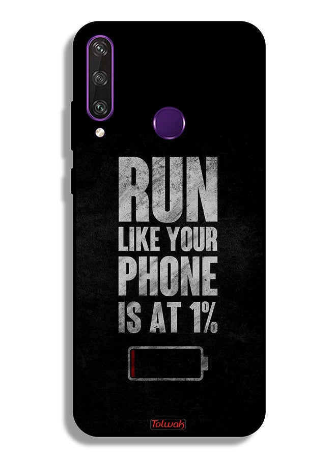 Tolwak Huawei Y6p Protective Case Cover Run Like Your Phone Is At 1 Percent - Image 2