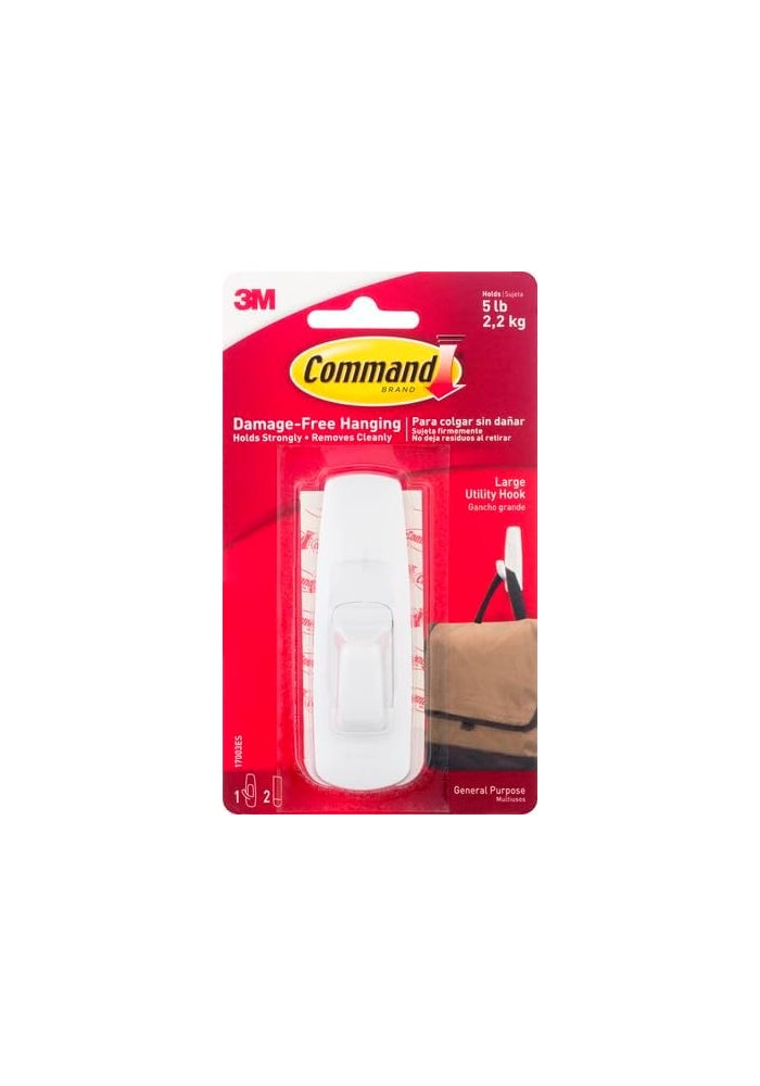 Command Utility Hook White Large 17003 - Damage-Free Hanging - Image 2