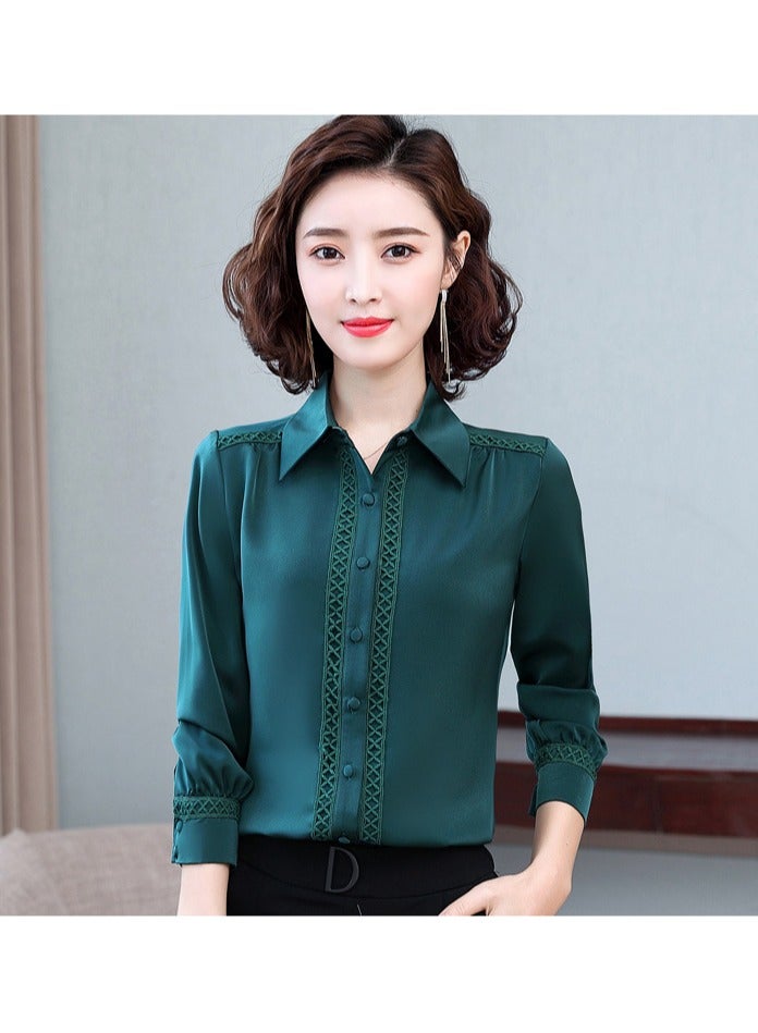 Shougu New Temperament Solid Color Shirt Women's Long Sleeved Shirt  - Image 1