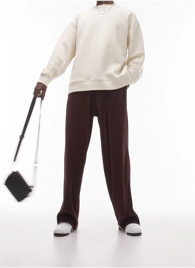 TOPMAN Essential Straight Fit Plisse Sweatpants
