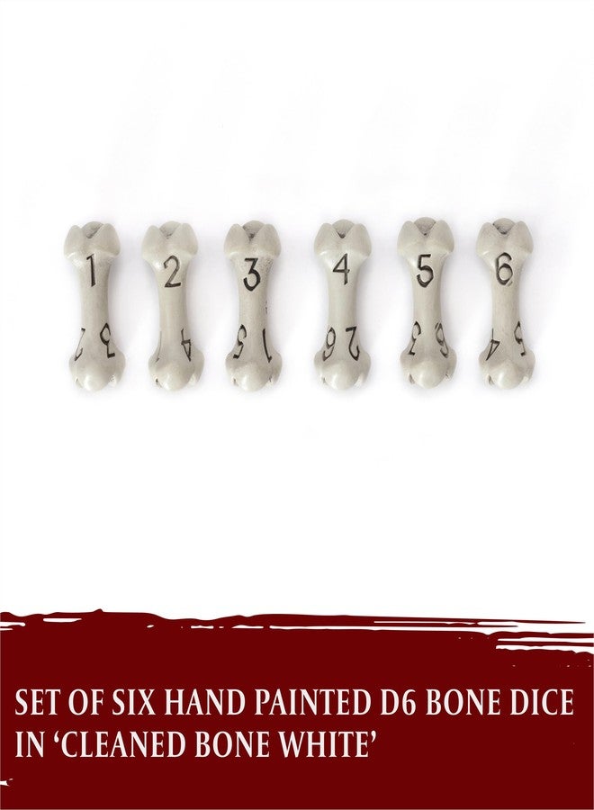lynx D6 Dice Set - Set of Six 6 Sided Dice - Skull & Bone Themed RPG Dice. Cool & Unique Gift and Compatible with Dungeons & Dragons (DND), D&D, Pathfinder, D and D. (Cleaned Bone White) - Image 3