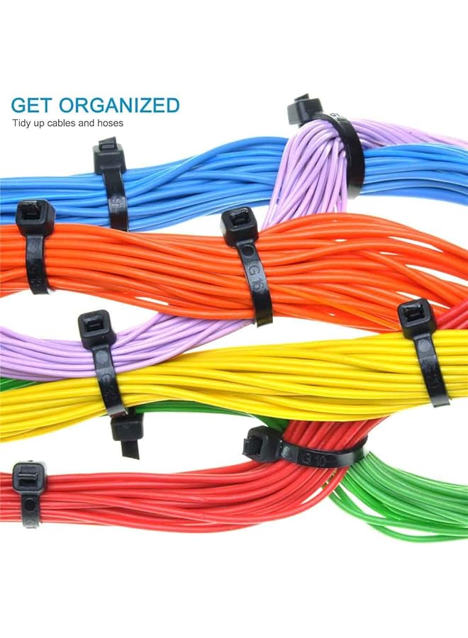 erorex 100Pcs Cable Zip Ties Heavy Duty 12 Inch Premium Plastic Wire Ties With 50 Pounds Tensile Strength Self Locking Black Nylon Zip Ties For Indoor And Outdoor - Image 2