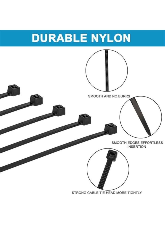 erorex 100Pcs Cable Zip Ties Heavy Duty 12 Inch Premium Plastic Wire Ties With 50 Pounds Tensile Strength Self Locking Black Nylon Zip Ties For Indoor And Outdoor - Image 3